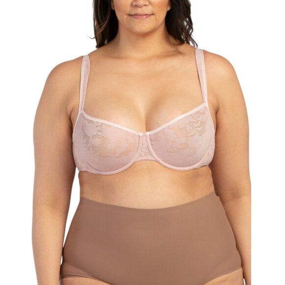 B. TEMPT'D BY WACOAL Blush Pink Shadow Scene Underwire Bra - Picture 1 of 2